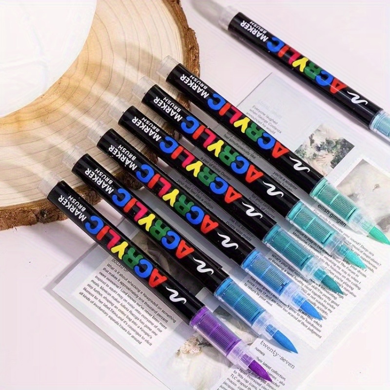 Vibrant Acrylic Paint Pens - Soft, Flexible Brush Tip For , For Canvas, Rock, Wood, Stone, Glass, Ceramic, Fabric Painting Halloween Christmas Gift
Vibrant Acrylic Paint Pens - Soft, Flexible Brush Tip For , For Canvas, Rock, Wood, Stone, Glass, Ceramic, Fabric Painting Halloween Christmas Gift