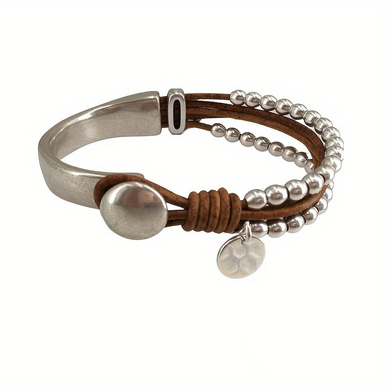 1pc, Bohemian Style Double-layer Bracelet, Minimalist Silvery Beaded Bracelet, Fashionable & Durable, Ideal Holiday Gift
1pc, Bohemian Style Double-layer Bracelet, Minimalist Silvery Beaded Bracelet, Fashionable & Durable, Ideal Holiday Gift