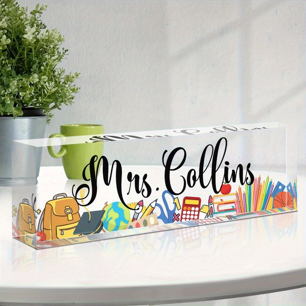 Personalized Acrylic Desk Name Plate - Custom Office Desk Accessory, Teacher Gift, Employee Appreciation Decor, No Battery Required, Clear Acrylic Frame - 1pc
Personalized Acrylic Desk Name Plate - Custom Office Desk Accessory, Teacher Gift, Employee Appreciation Decor, No Battery Required, Clear Acrylic Frame - 1pc