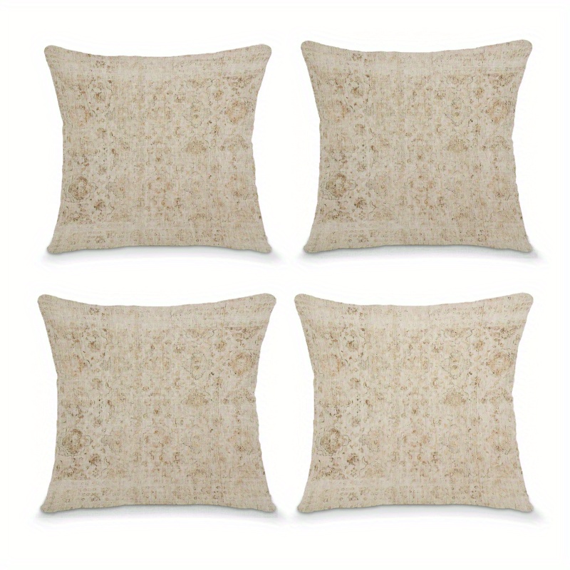 Vintage Floral Beige Throw Pillow Covers Set Of 4, Woven Polyester, Decorative Cushion Cases With Zipper Closure, Versatile For Home, Office, And Car Decor - Machine Washable
Vintage Floral Beige Throw Pillow Covers Set Of 4, Woven Polyester, Decorative Cushion Cases With Zipper Closure, Versatile For Home, Office, And Car Decor - Machine Washable