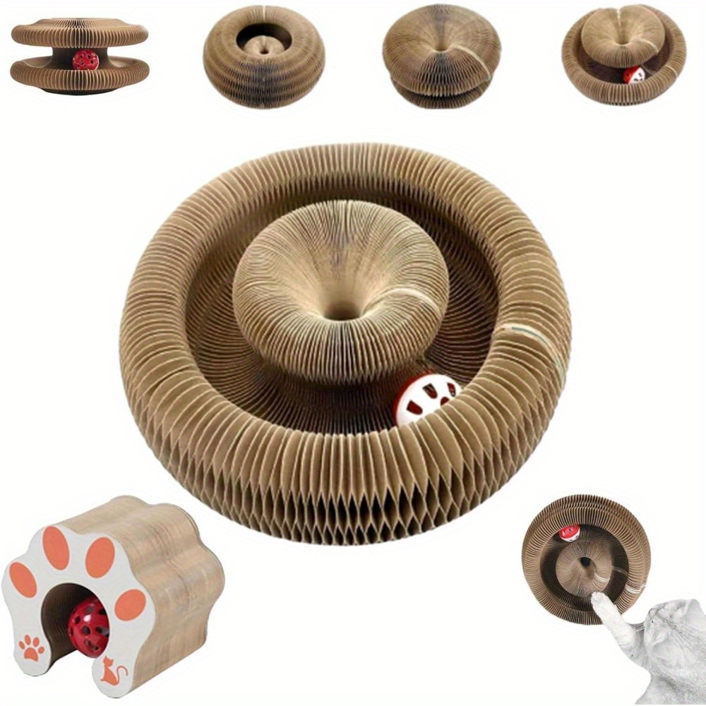 Briartw Magic Organ Cat Scratcher Board With Circular Ball Track - Recyclable Cardboard Scratching Pad For Cats, Foldable Accordion Play Toy With Interactive Ball - Target Species: Cat - 1pc
Briartw Magic Organ Cat Scratcher Board With Circular Ball Track - Recyclable Cardboard Scratching Pad For Cats, Foldable Accordion Play Toy With Interactive Ball - Target Species: Cat - 1pc