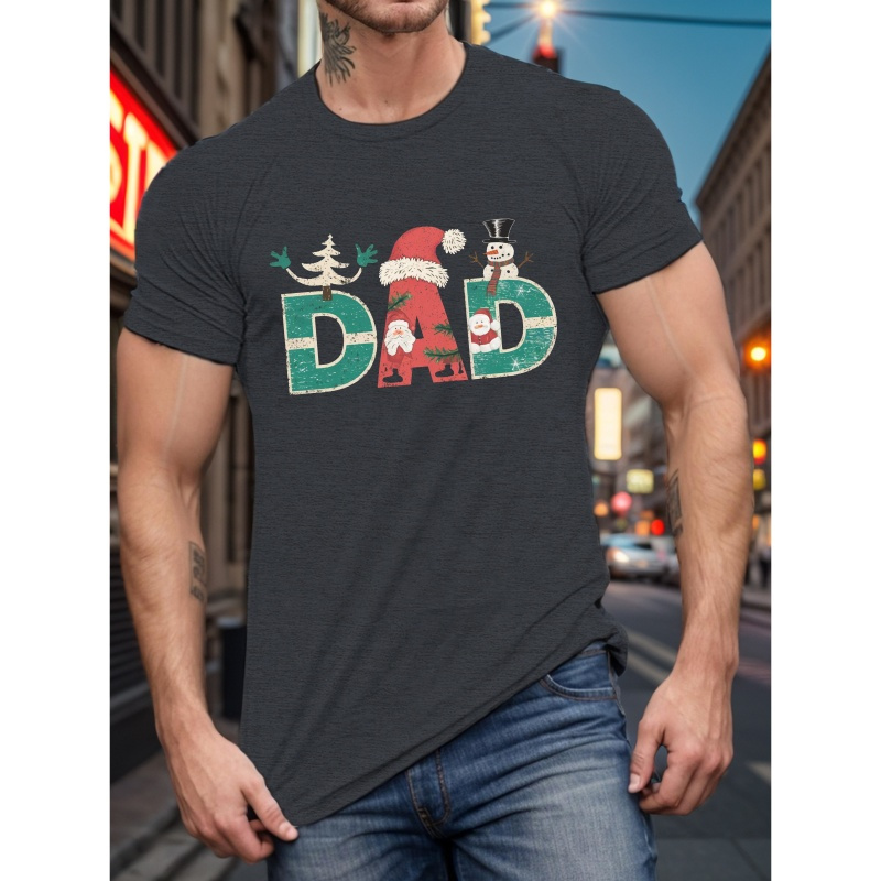 Plus Size Men's Christmas Holiday Graphic T-shirt - Casual Crew Neck Short Sleeve Tee With Dad Print, 100% Polyester Knit Fabric, Regular Fit Summer Top For Adult
Plus Size Men's Christmas Holiday Graphic T-shirt - Casual Crew Neck Short Sleeve Tee With Dad Print, 100% Polyester Knit Fabric, Regular Fit Summer Top For Adult