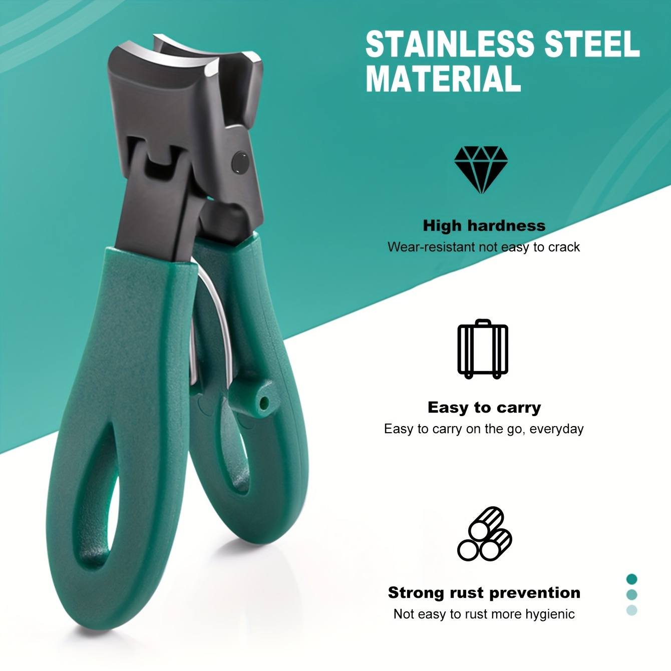 3pcs Stainless Steel Wide Mouth Nail Clippers, Suitable For Thick Toenails And Hard Nails, Easy To Trim Nails, Heavy Duty Trimmer, Modern Unisex Manicure And Foot Beauty Tools
3pcs Stainless Steel Wide Mouth Nail Clippers, Suitable For Thick Toenails And Hard Nails, Easy To Trim Nails, Heavy Duty Trimmer, Modern Unisex Manicure And Foot Beauty Tools