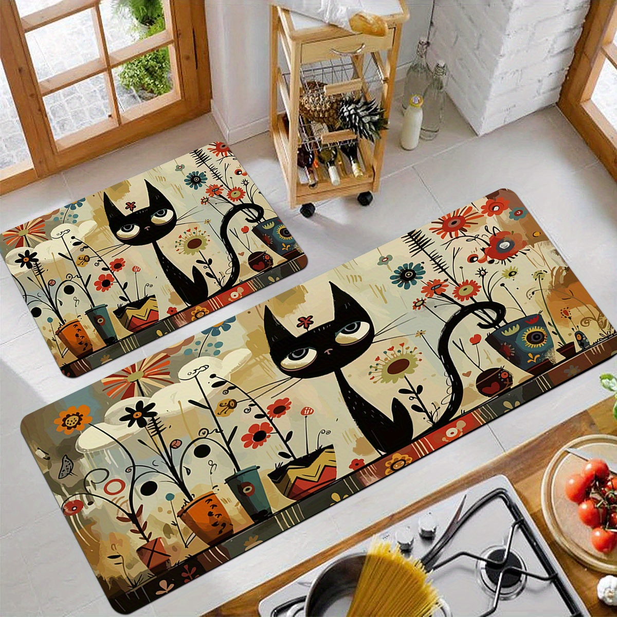 Retro Kitchen Mat - Non-slip, Stain-resistant Polyester Rug With Soft Sponge Backing For Indoor/outdoor Use - Living Room, Bedroom
Retro Kitchen Mat - Non-slip, Stain-resistant Polyester Rug With Soft Sponge Backing For Indoor/outdoor Use - Living Room, Bedroom