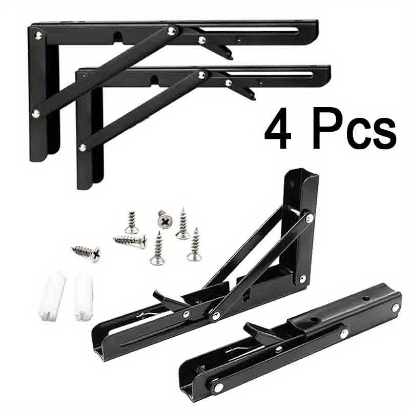 4-piece Black/steel Folding Shelf Bracket, Heavy-duty Floating Triangular Shelf Bracket, Foldable Shelf Bracket, Desktop Wall Mounted L-shaped Table Bracket With Screws
4-piece Black/steel Folding Shelf Bracket, Heavy-duty Floating Triangular Shelf Bracket, Foldable Shelf Bracket, Desktop Wall Mounted L-shaped Table Bracket With Screws
