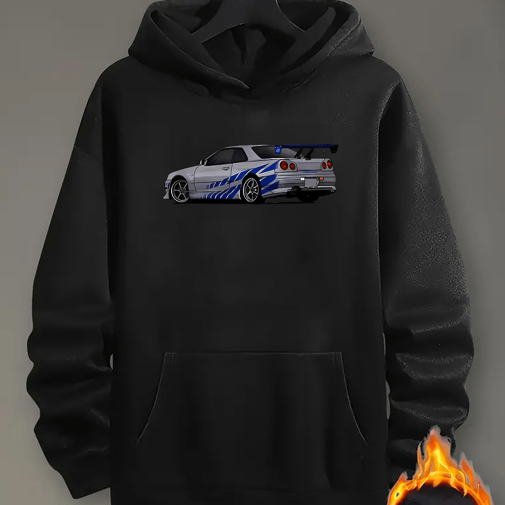 Vintage Car Print, Men's Fashion Warm Fleece Hoodie, Casual Style, Comfortable Hooded Pullover For Fall/ Winter
Vintage Car Print, Men's Fashion Warm Fleece Hoodie, Casual Style, Comfortable Hooded Pullover For Fall/ Winter