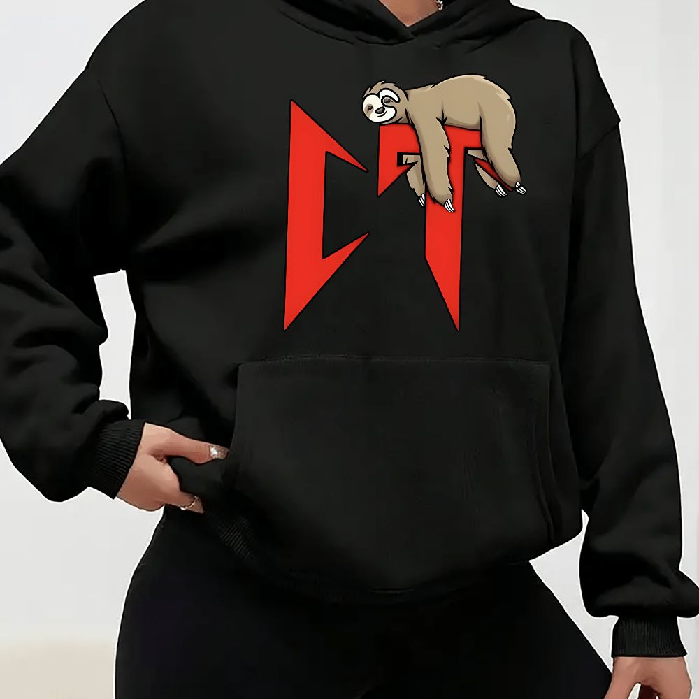 Women's Casual Active Hoodie With And Cartoon Sloth Print - Polyester Knit Fabric, Hooded, Slight Stretch, All Season Sweatshirt
Women's Casual Active Hoodie With And Cartoon Sloth Print - Polyester Knit Fabric, Hooded, Slight Stretch, All Season Sweatshirt