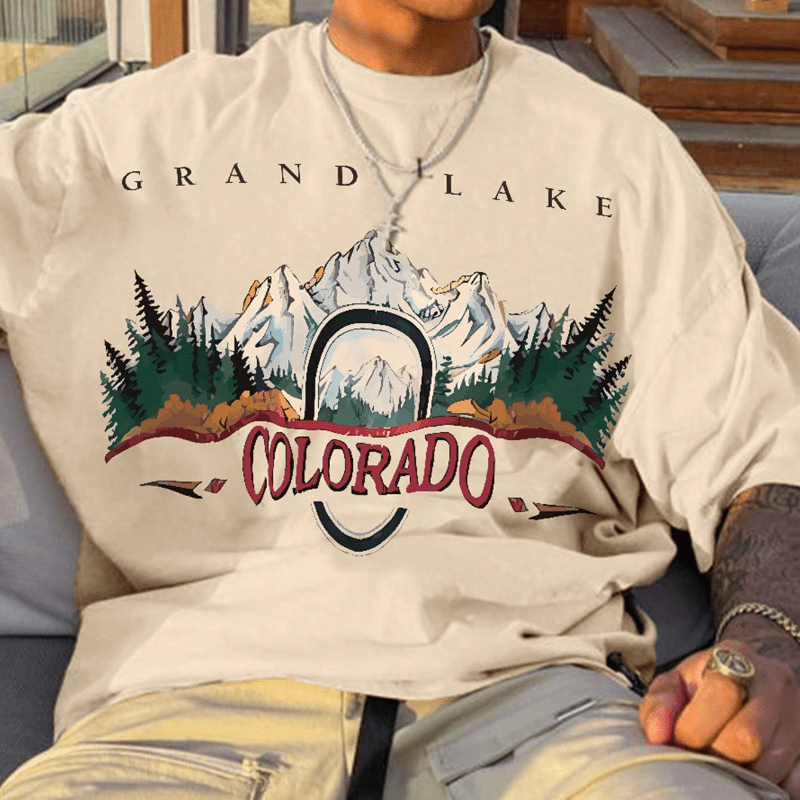 Snow Mountain Landscape Print, Men's Crew Neck Short Sleeve T-shirt Top, Lightweight & Trendy For Summer Daily & Outdoor & Vacation Wear
Snow Mountain Landscape Print, Men's Crew Neck Short Sleeve T-shirt Top, Lightweight & Trendy For Summer Daily & Outdoor & Vacation Wear