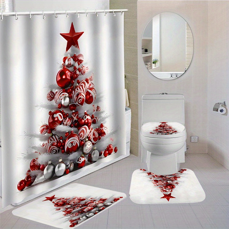1pc/4pcs Christmas Bathroom Curtain Set 12 Bath And Rugs Carpet Polyester Curtain For Bathroom Accessories
1pc/4pcs Christmas Bathroom Curtain Set 12 Bath And Rugs Carpet Polyester Curtain For Bathroom Accessories