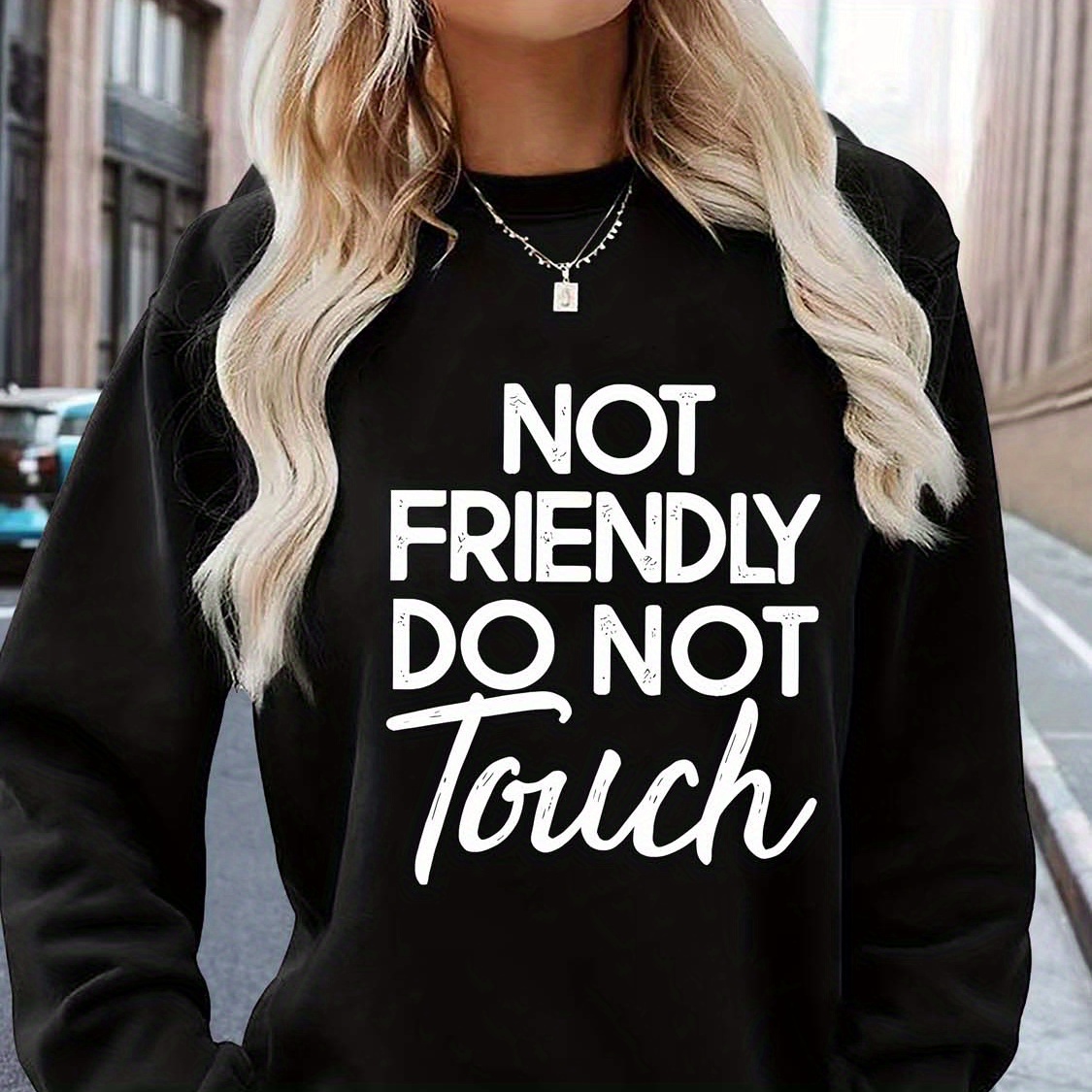 Cozy Polyester Letter Neck Sweatshirt For Women - Casual Long Sleeve Pullover, Machine Washable, Fall & Winter
Cozy Polyester Letter Neck Sweatshirt For Women - Casual Long Sleeve Pullover, Machine Washable, Fall & Winter