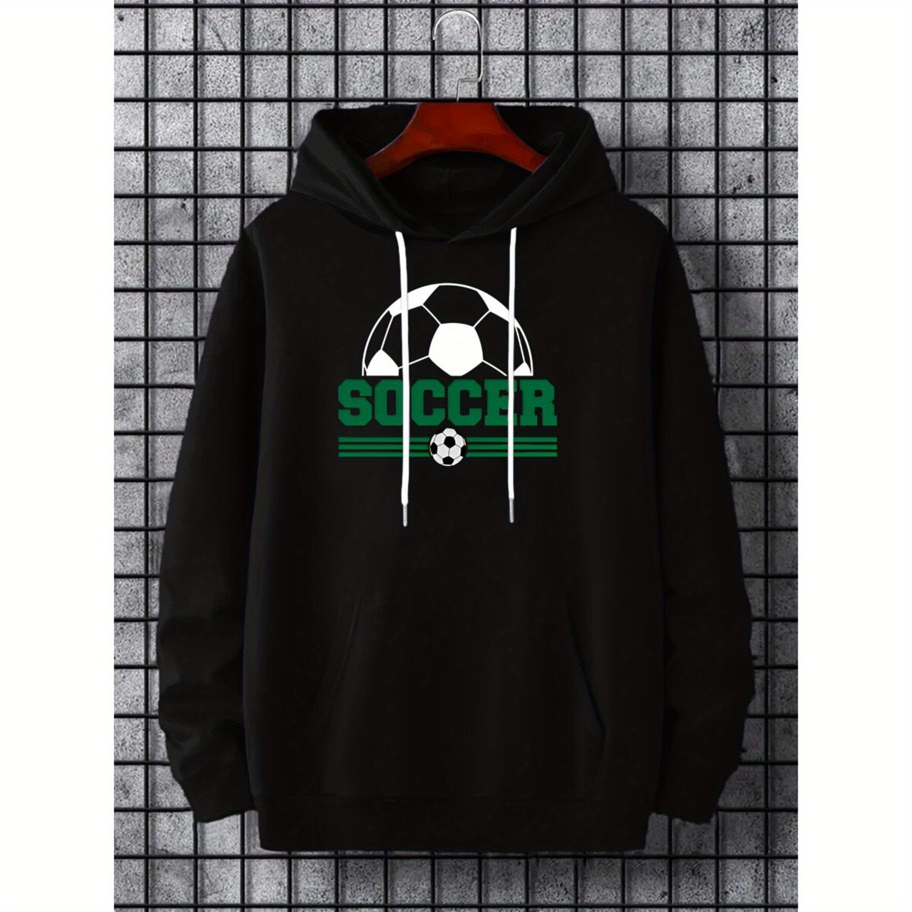 Soccer Print, Men's Casual And Cozy Hoodies, Trendy Long Sleeve Hooded Sweatshirt, Casual Versatile Top For Autumn Winter
Soccer Print, Men's Casual And Cozy Hoodies, Trendy Long Sleeve Hooded Sweatshirt, Casual Versatile Top For Autumn Winter