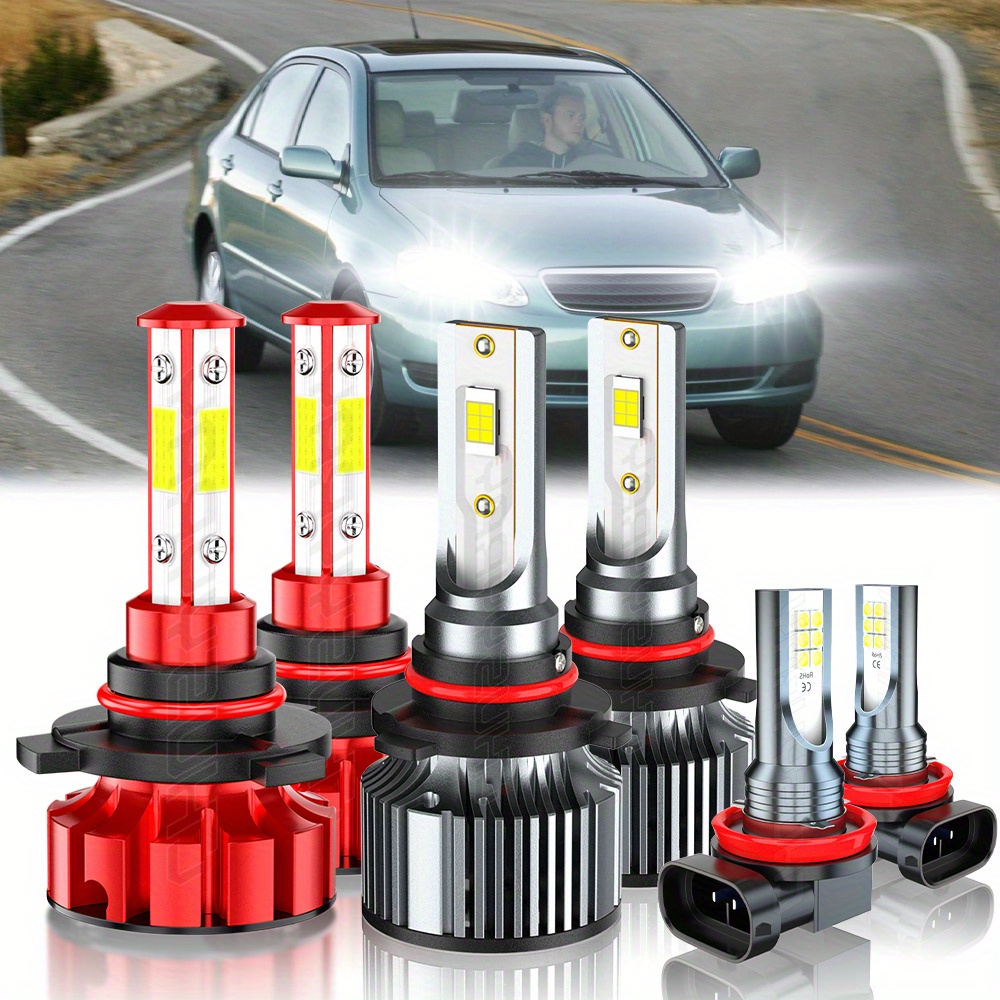 Fit For Toyota Corolla 2009-2013 Led Headlight High/ Low Beam+fog Light Bulbs 9005/ Hb3 9006/ Hb4 H11 100w 58000lm 6000k 500% Over 50, 000 Hours, Pack Of 6, Without Battery
Fit For Toyota Corolla 2009-2013 Led Headlight High/ Low Beam+fog Light Bulbs 9005/ Hb3 9006/ Hb4 H11 100w 58000lm 6000k 500% Over 50, 000 Hours, Pack Of 6, Without Battery