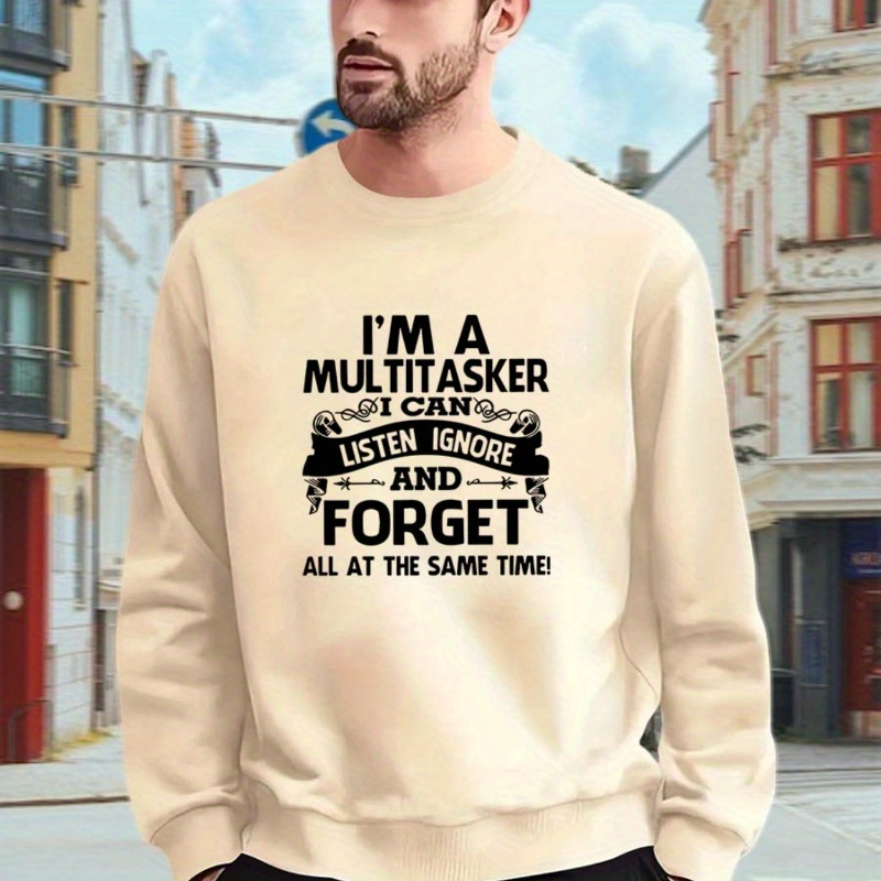 Casual Crew Neck Sweatshirt - 100% Polyester Knit Fabric, Regular Fit, Long Sleeve, Stretch, Quote Print, Fashionable Activewear Pullover
Casual Crew Neck Sweatshirt - 100% Polyester Knit Fabric, Regular Fit, Long Sleeve, Stretch, Quote Print, Fashionable Activewear Pullover