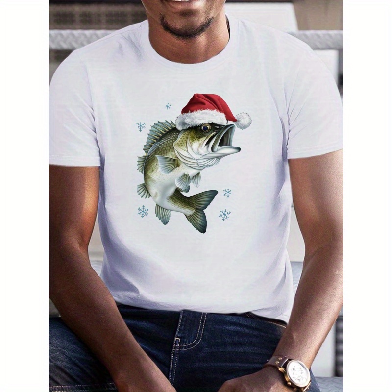 Santa Festive Bass Fish Print Tee Shirt, Tees For Men, Casual Short Sleeve T-shirt For Summer
Santa Festive Bass Fish Print Tee Shirt, Tees For Men, Casual Short Sleeve T-shirt For Summer