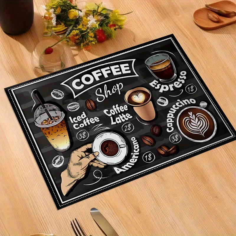 4/ 6pcs Coffee Time Placemats, Kitchen Placemats, Coffee Print Placemats, Washable, For Kitchen Coffee Bar
4/ 6pcs Coffee Time Placemats, Kitchen Placemats, Coffee Print Placemats, Washable, For Kitchen Coffee Bar