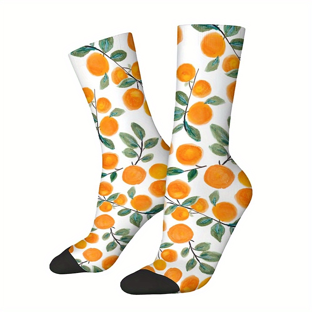 Orange Print Novelty Crew Socks - Seamless, Fun & Comfortable Polyester For Men And Women
Orange Print Novelty Crew Socks - Seamless, Fun & Comfortable Polyester For Men And Women