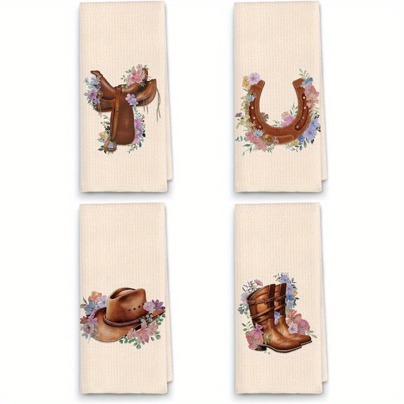 4pcs Set Retro Western Kitchen Towels - , Absorbent Polyester Dish & Hand Towels For Home Decor, 18x26 Inches
4pcs Set Retro Western Kitchen Towels - , Absorbent Polyester Dish & Hand Towels For Home Decor, 18x26 Inches