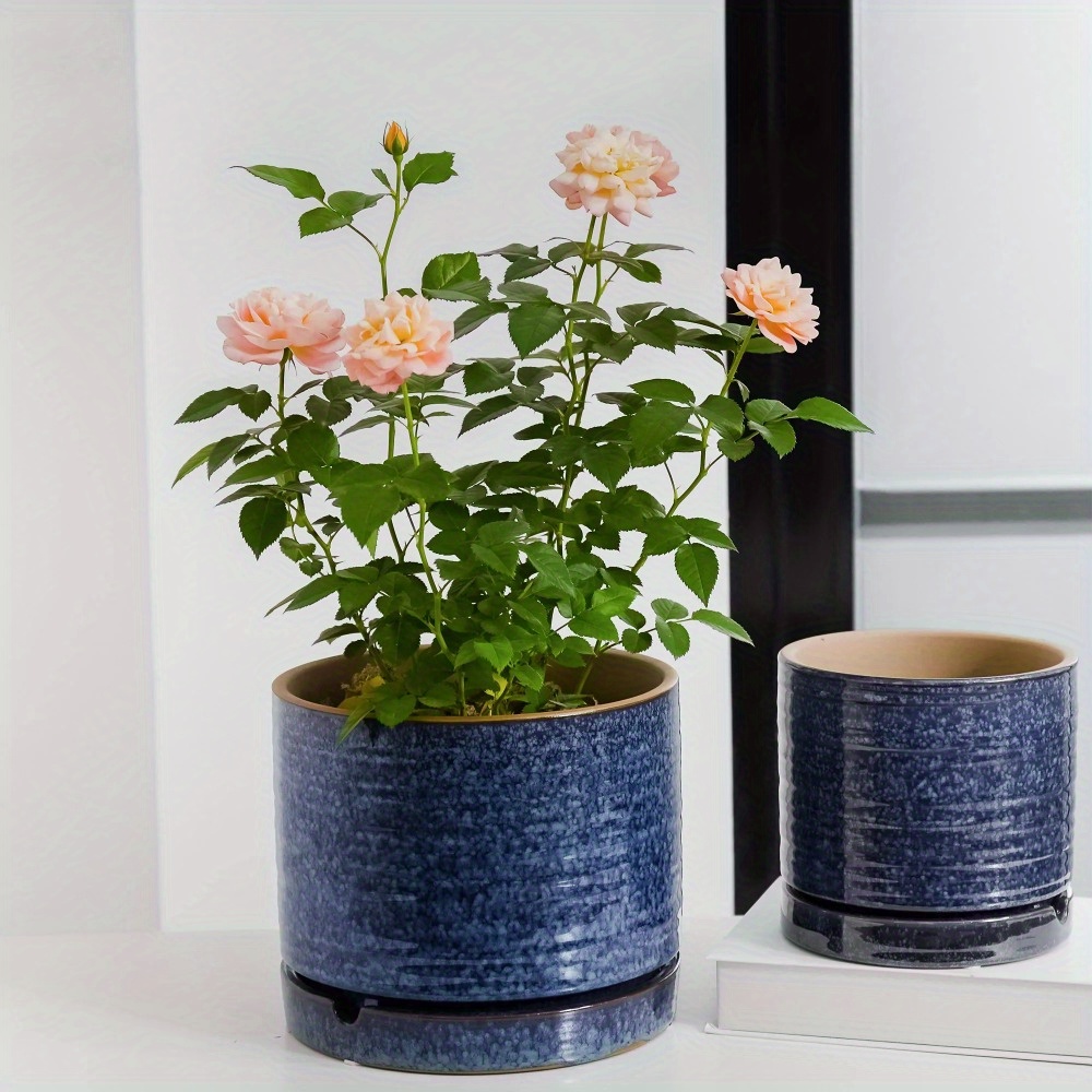 8 Inch Ceramic Flower Pot, Round Ceramic Flower Pot With A Hole And A Saucer On The Bottom
8 Inch Ceramic Flower Pot, Round Ceramic Flower Pot With A Hole And A Saucer On The Bottom