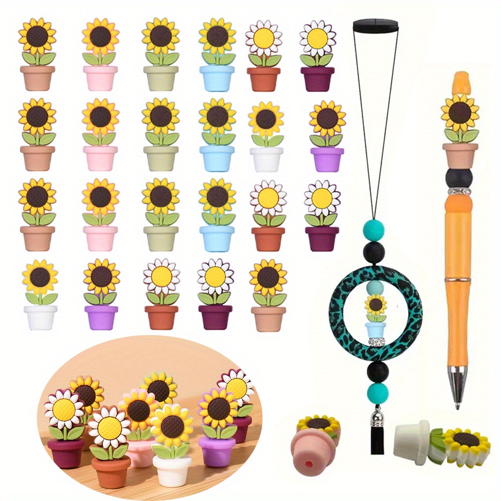 24 Pieces Mixed Color Sunflower Silicone Beads Loose Flower Beads With Hole For Pens Creative Beads For Making Crafting Supplies
24 Pieces Mixed Color Sunflower Silicone Beads Loose Flower Beads With Hole For Pens Creative Beads For Making Crafting Supplies