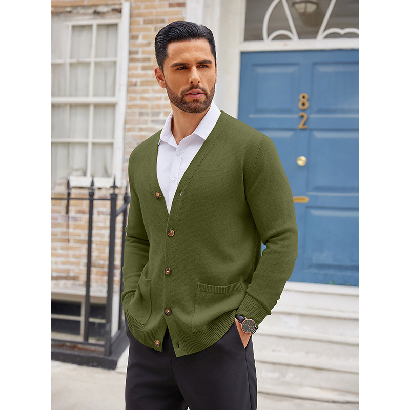Men's Cardigan Sweater Long Sleeve Casual V Neck Button Down Knitted Sweater With Pockets
Men's Cardigan Sweater Long Sleeve Casual V Neck Button Down Knitted Sweater With Pockets
