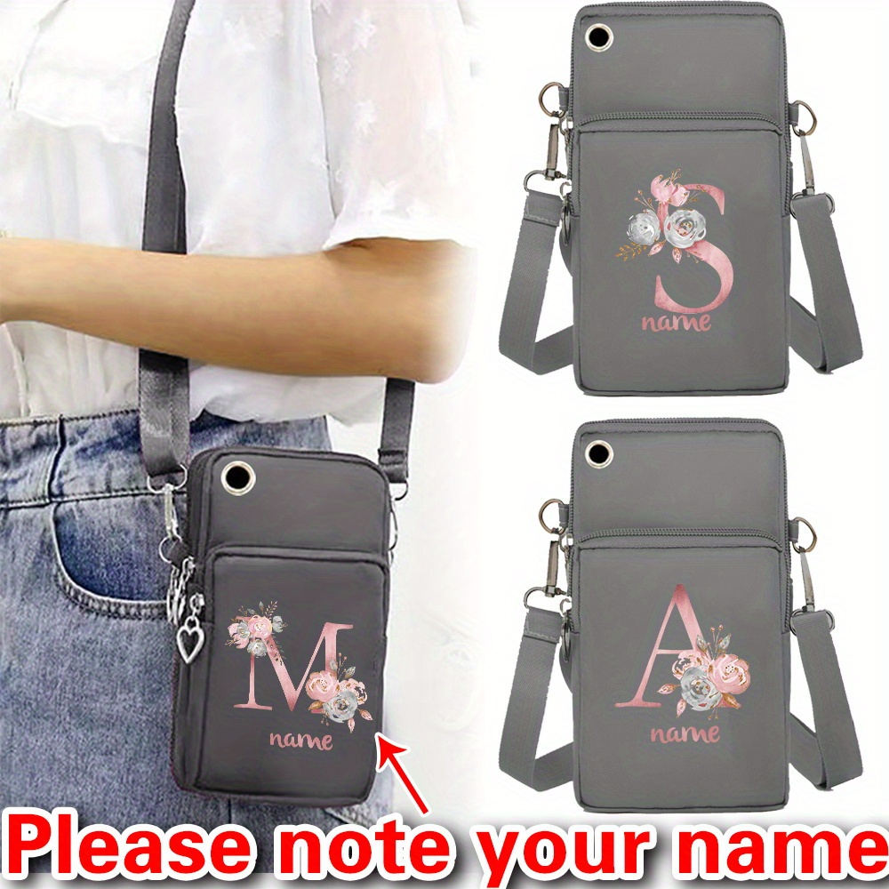 Custom Name Crossbody Phone Bag - Personalized Shoulder Wallet For Apple/huawei/samsung, Stylish Gray Polyester Accessory
Custom Name Crossbody Phone Bag - Personalized Shoulder Wallet For Apple/huawei/samsung, Stylish Gray Polyester Accessory