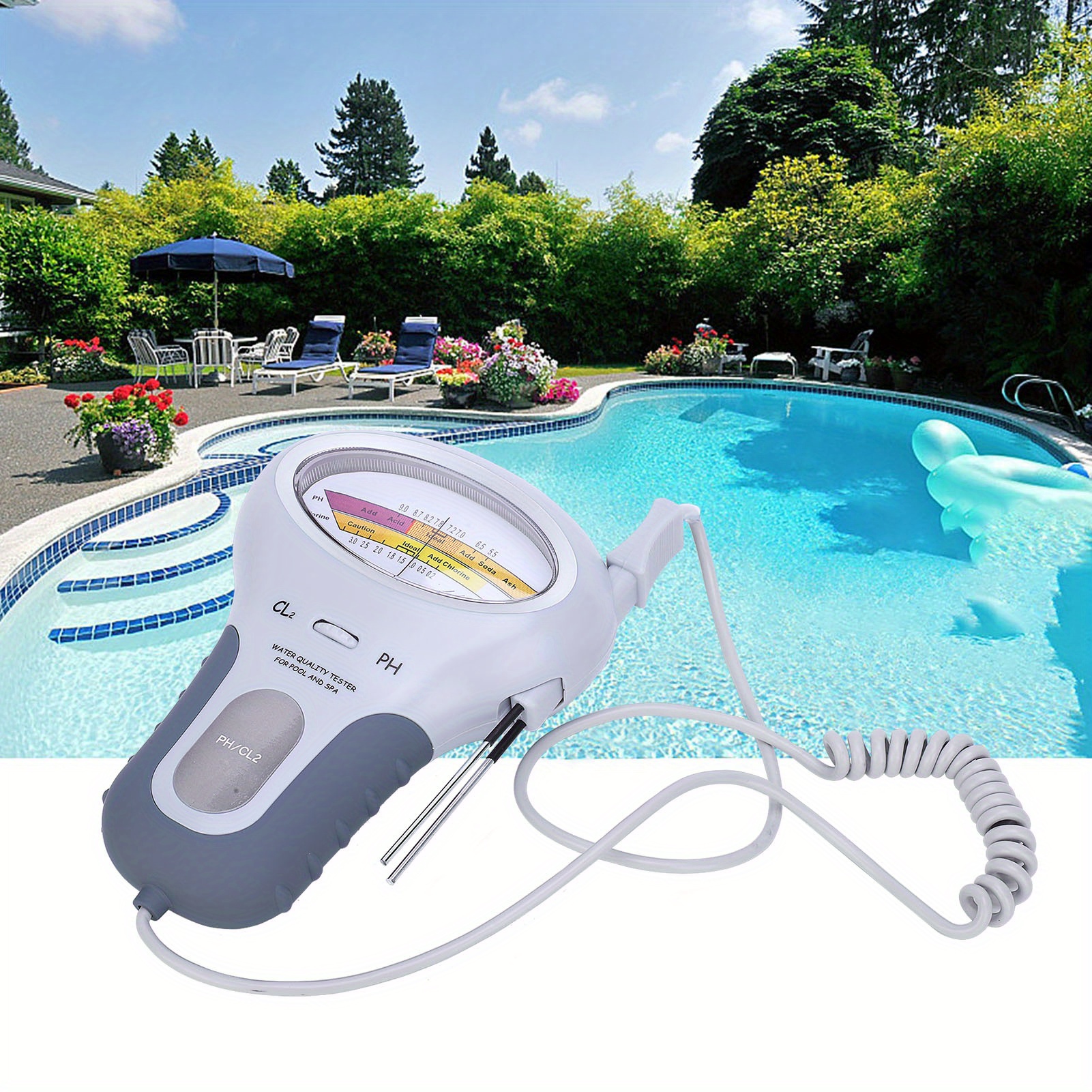 Ph Chlorine Meter, 2-in-1 Ph Meter Chlorine Level Meter Cl2 Tester Meter And Probe, Portable Water Quality Tester Swimming Pool Quality Analysis
Ph Chlorine Meter, 2-in-1 Ph Meter Chlorine Level Meter Cl2 Tester Meter And Probe, Portable Water Quality Tester Swimming Pool Quality Analysis