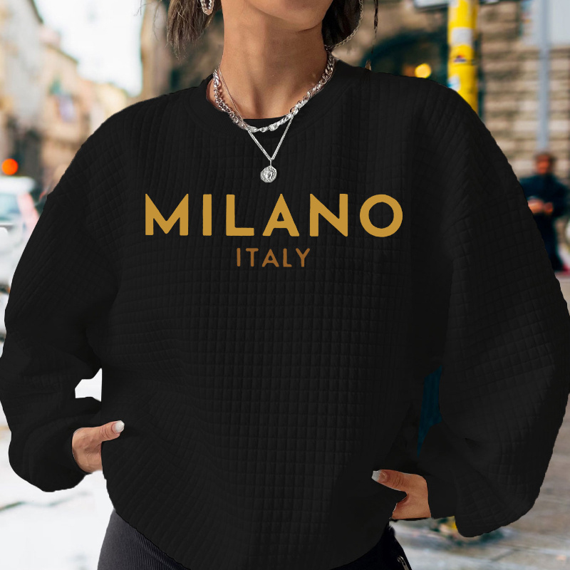 Letter Print Adult Casual Sweatshirt - Polyester Knit Fabric, Round Neck, Elastic Fit, Pullover Style For Fall/winter
Letter Print Adult Casual Sweatshirt - Polyester Knit Fabric, Round Neck, Elastic Fit, Pullover Style For Fall/winter