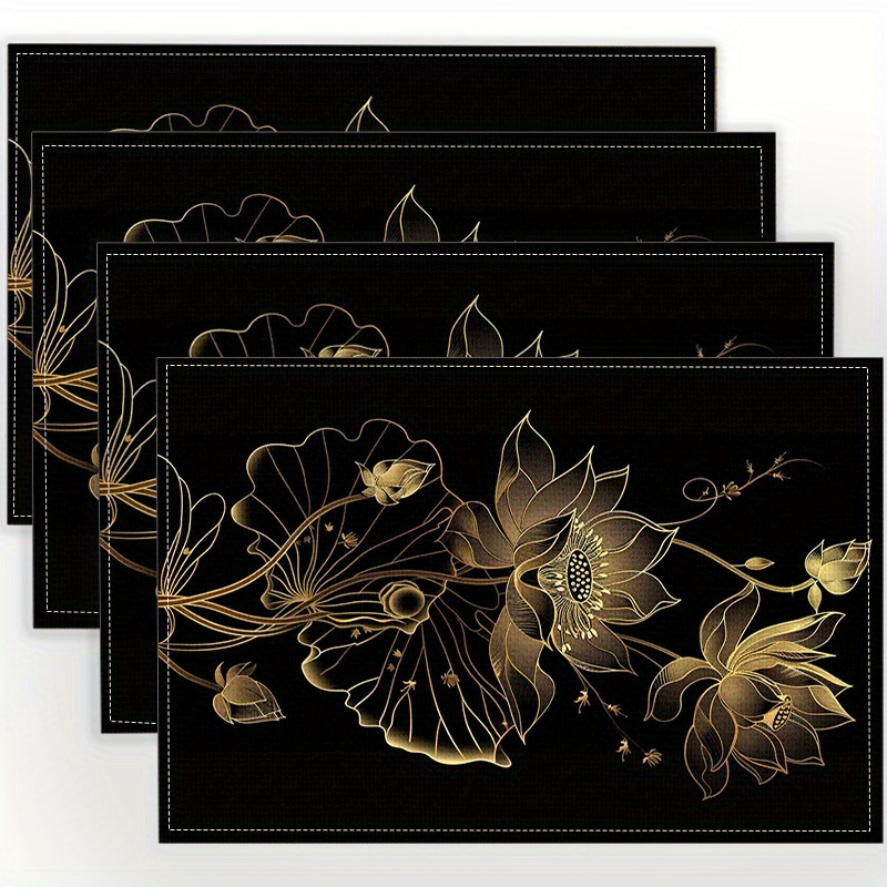 Set Of 4 Woven Polyester Placemats With Stylish Botanical Print - Heat-resistant Table Mats For Dining Room Decor, Home Kitchen Party, Room Decoration
Set Of 4 Woven Polyester Placemats With Stylish Botanical Print - Heat-resistant Table Mats For Dining Room Decor, Home Kitchen Party, Room Decoration