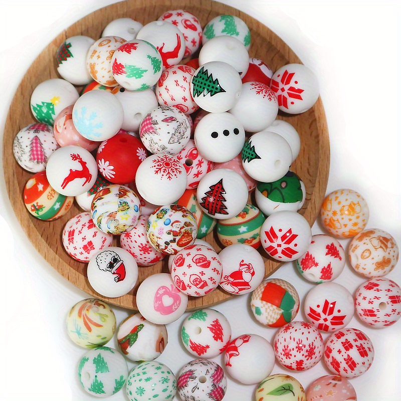 50 Pieces Mixed 15mm Water Transfer Silicone Christmas Beads Christmas Printed Loose Silicone Beads For Jewelry Making Diy Pen Decorative Beads
50 Pieces Mixed 15mm Water Transfer Silicone Christmas Beads Christmas Printed Loose Silicone Beads For Jewelry Making Diy Pen Decorative Beads