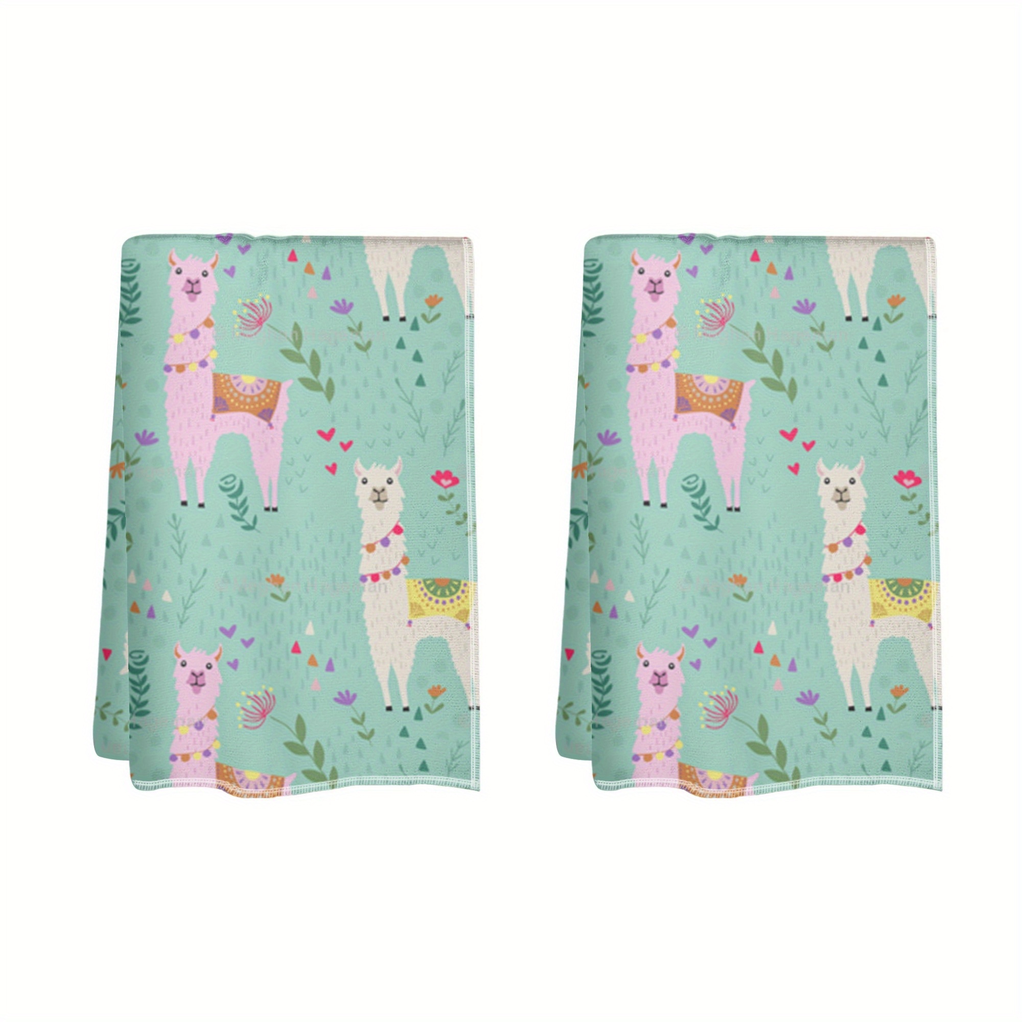 Llama Green Kitchen Towel Set, 2pcs - Breathable Polyester, Machine Washable, Contemporary Cartoon Design For
Llama Green Kitchen Towel Set, 2pcs - Breathable Polyester, Machine Washable, Contemporary Cartoon Design For