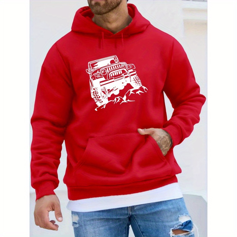 Men's Casual Polyester Hoodie With 4x4 Off-road Vehicle Print, Hooded Long Sleeve Pullover With Slight Stretch, Knit Fabric Winter Fashion Sweatshirt
Men's Casual Polyester Hoodie With 4x4 Off-road Vehicle Print, Hooded Long Sleeve Pullover With Slight Stretch, Knit Fabric Winter Fashion Sweatshirt