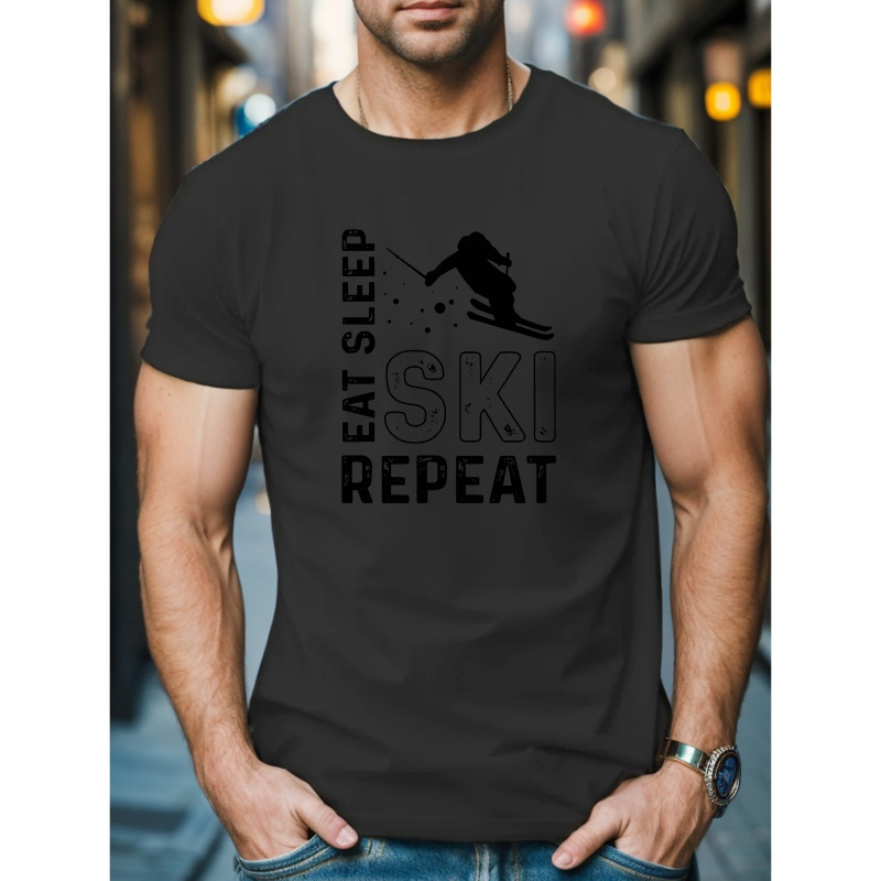 Men's Casual Short Sleeve T-shirt With Geometric Print - Breathable Polyester, Round Neck, Machine Washable - Summer
Men's Casual Short Sleeve T-shirt With Geometric Print - Breathable Polyester, Round Neck, Machine Washable - Summer