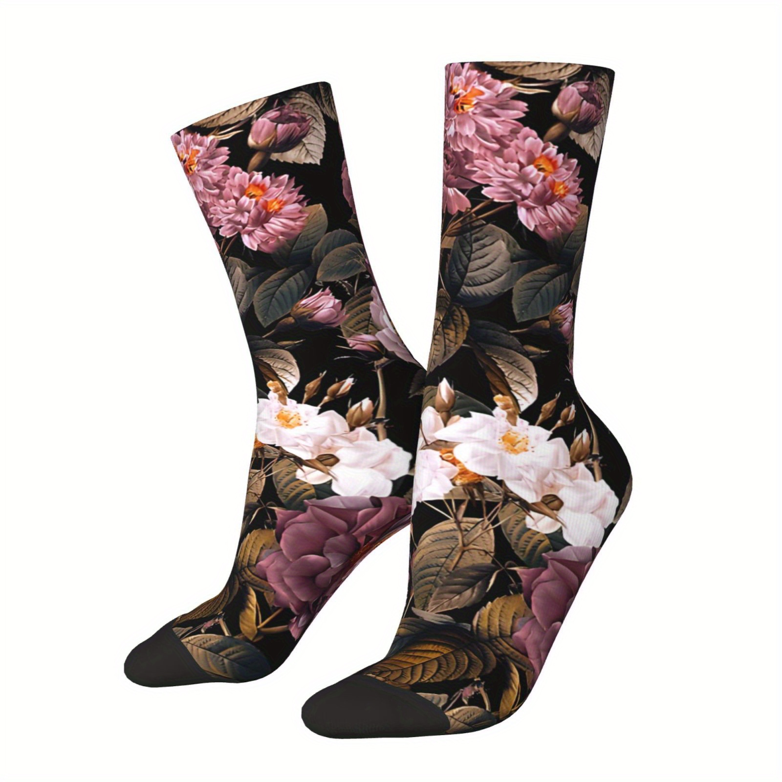 Floral Pattern Socks, 1 Pair, Polyester With Stretch Elastane, Knit Fabric, Unisex Crew Length, Hand Washable - Vintage For Men And Women
Floral Pattern Socks, 1 Pair, Polyester With Stretch Elastane, Knit Fabric, Unisex Crew Length, Hand Washable - Vintage For Men And Women