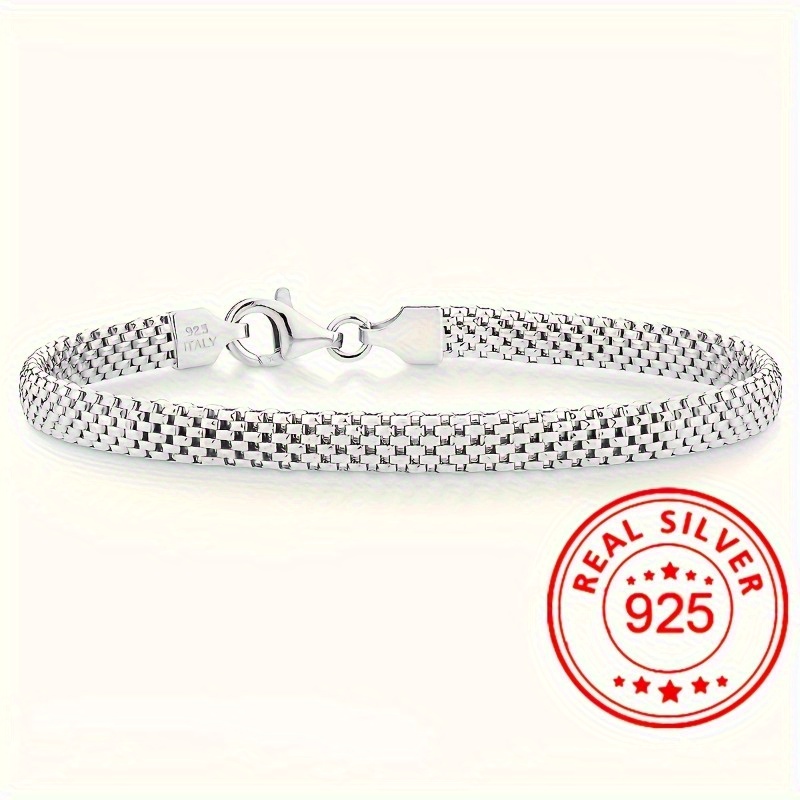 925 Sterling Silver Mesh Chain Bracelet - Stylish Unisex Jewelry - Hypoallergenic, , - - Gift Ideas
925 Sterling Silver Mesh Chain Bracelet - Stylish Unisex Jewelry - Hypoallergenic, , - - Gift Ideas