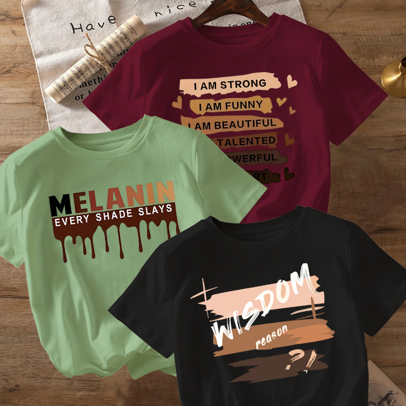 Women's 3pcs Fashion T-shirt Set - Casual Crew Neck, Short Sleeve, Letter Print Tops, Round Neck, Clothing
Women's 3pcs Fashion T-shirt Set - Casual Crew Neck, Short Sleeve, Letter Print Tops, Round Neck, Clothing