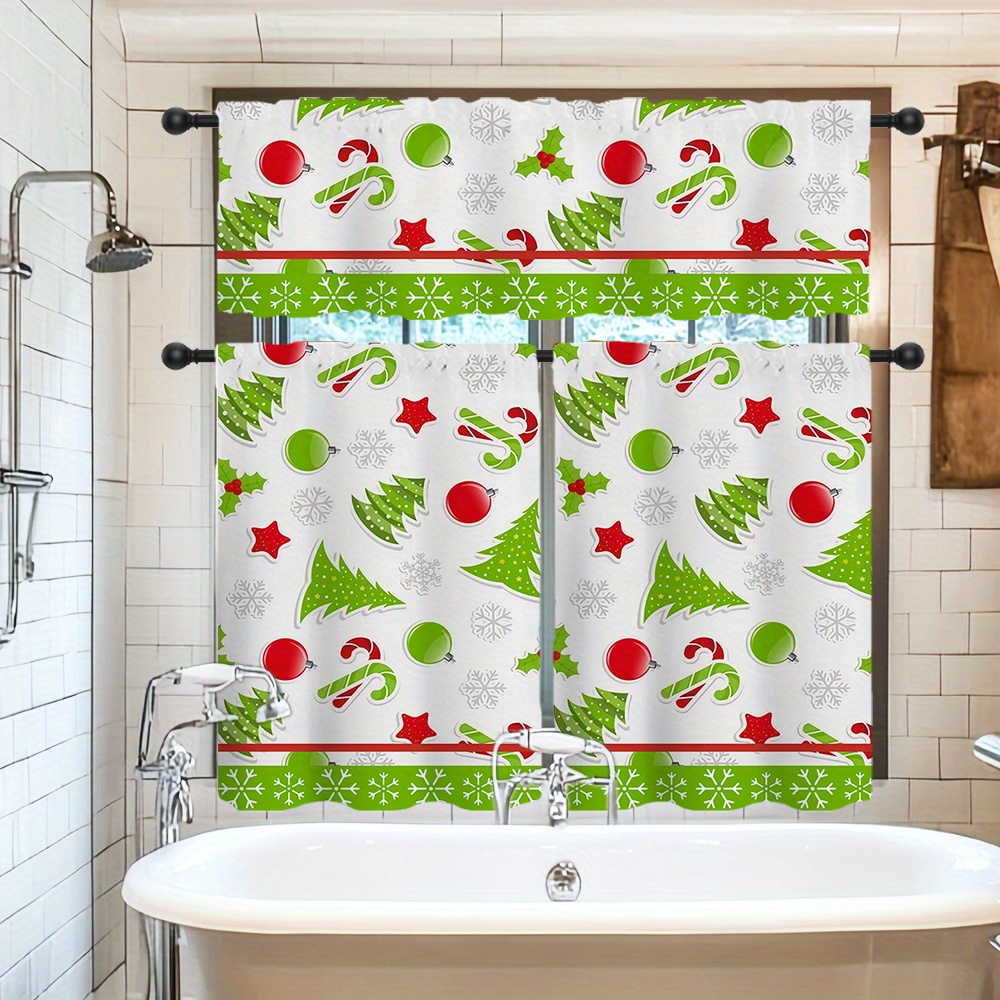 Christmas Tree & Decorative Curtain - Polyester, Rod Pocket Room, Bedroom, Kitchen & More - Decor & Parties, 1pc/2pcs
Christmas Tree & Decorative Curtain - Polyester, Rod Pocket Room, Bedroom, Kitchen & More - Decor & Parties, 1pc/2pcs