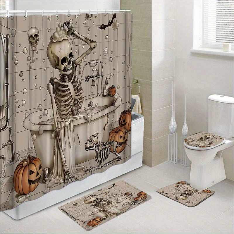 1pc/4pcs Day Of The Waterproof Shower Curtain Set With 12 Hooks And Bath Mats Toilet Covers Seat For Bathroom Non-slip Rug Carpet Polyester Fabric Curtain Bathroom Accessories Home Decor (open Jit)
1pc/4pcs Day Of The Waterproof Shower Curtain Set With 12 Hooks And Bath Mats Toilet Covers Seat For Bathroom Non-slip Rug Carpet Polyester Fabric Curtain Bathroom Accessories Home Decor (open Jit)