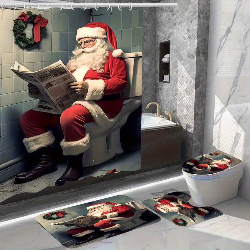 Christmas Holiday Bathroom Decor Set - Polyester Shower Curtain 12 , And Bath Mat, - Instructions, Curtain
Christmas Holiday Bathroom Decor Set - Polyester Shower Curtain 12 , And Bath Mat, - Instructions, Curtain