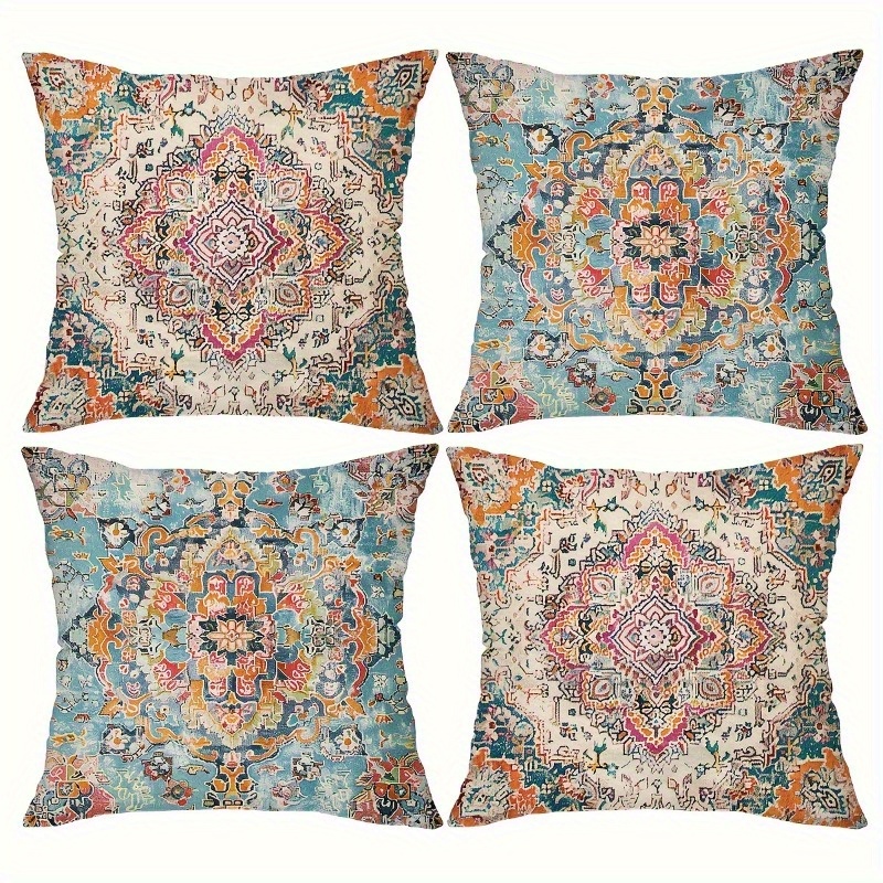 4 Pcs Bohemian Throw Pillowcases - 18x18\" Vintage Geometric Pattern, Linen, Zip Closure - Suitable For Sofas, Patios, And Farmhouse Decor
4 Pcs Bohemian Throw Pillowcases - 18x18\" Vintage Geometric Pattern, Linen, Zip Closure - Suitable For Sofas, Patios, And Farmhouse Decor