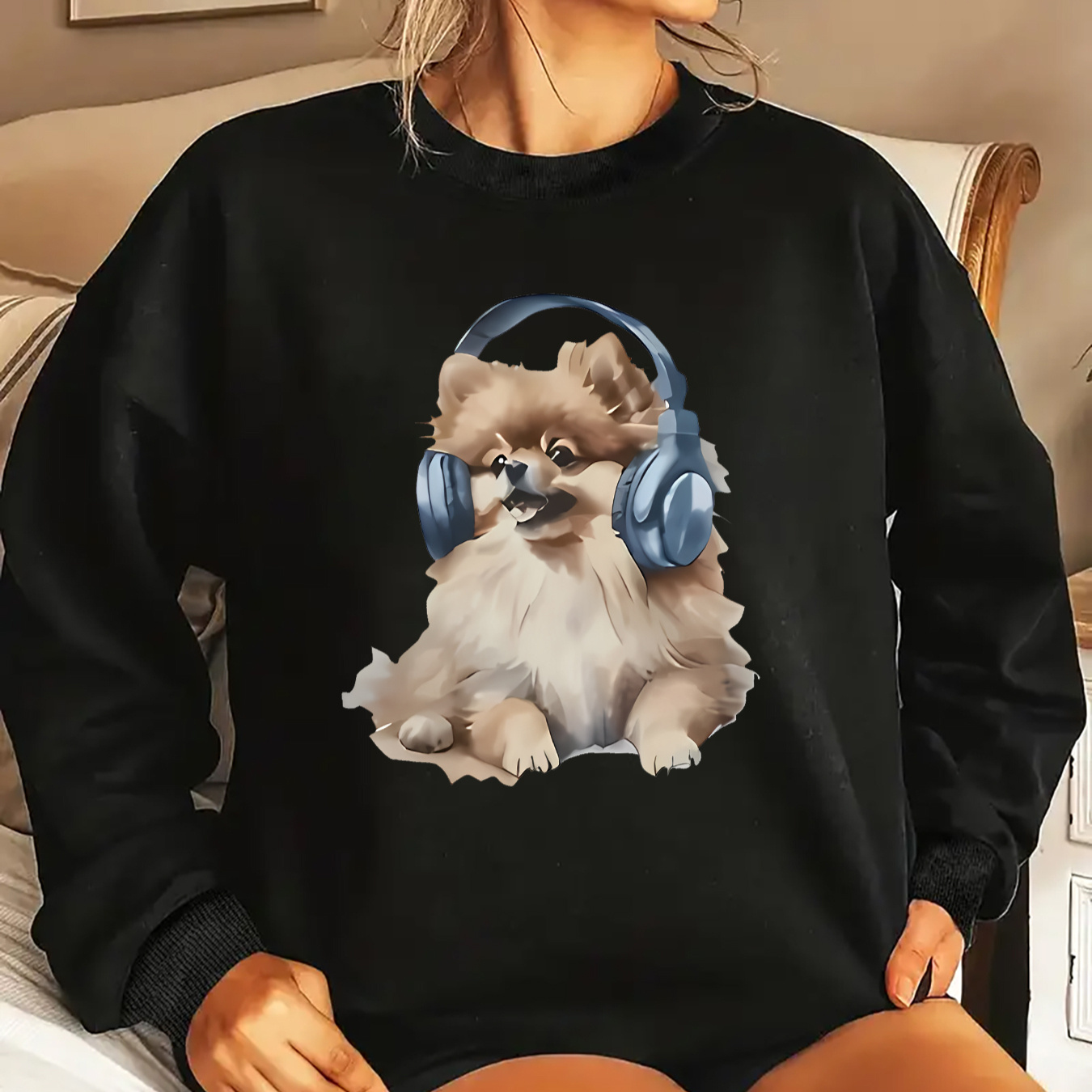 Casual And Cute Puppy Print, Hooded Fleece Thickened Warm Sweatshirt, Comfortable Long-sleeved Round Neck Sweatshirt For Spring, Autumn And Winter, Women's Clothing
Casual And Cute Puppy Print, Hooded Fleece Thickened Warm Sweatshirt, Comfortable Long-sleeved Round Neck Sweatshirt For Spring, Autumn And Winter, Women's Clothing
