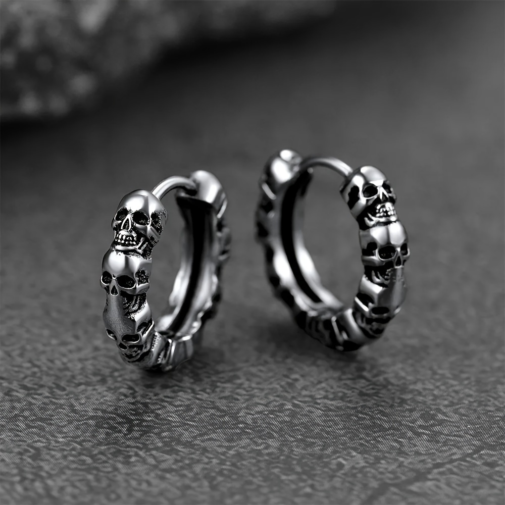 1 Pair Of Women's Fashion Hoop Earrings Gothic Skull Earrings Ladies Men's Daily Party Wear Gifts
1 Pair Of Women's Fashion Hoop Earrings Gothic Skull Earrings Ladies Men's Daily Party Wear Gifts