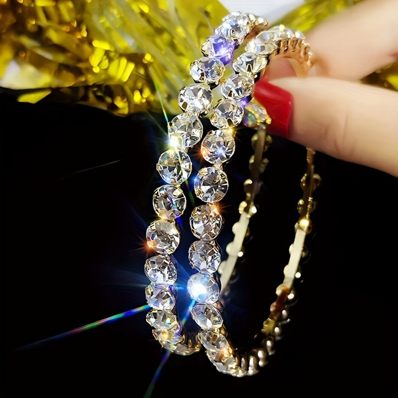1 Pair Of Luxurious & Hoop Earrings For Women - Sparkling Cubic Zirconia, Nickel-free Copper, Ideal For Parties & , April Birthstone, Novelty Earrings
1 Pair Of Luxurious & Hoop Earrings For Women - Sparkling Cubic Zirconia, Nickel-free Copper, Ideal For Parties & , April Birthstone, Novelty Earrings