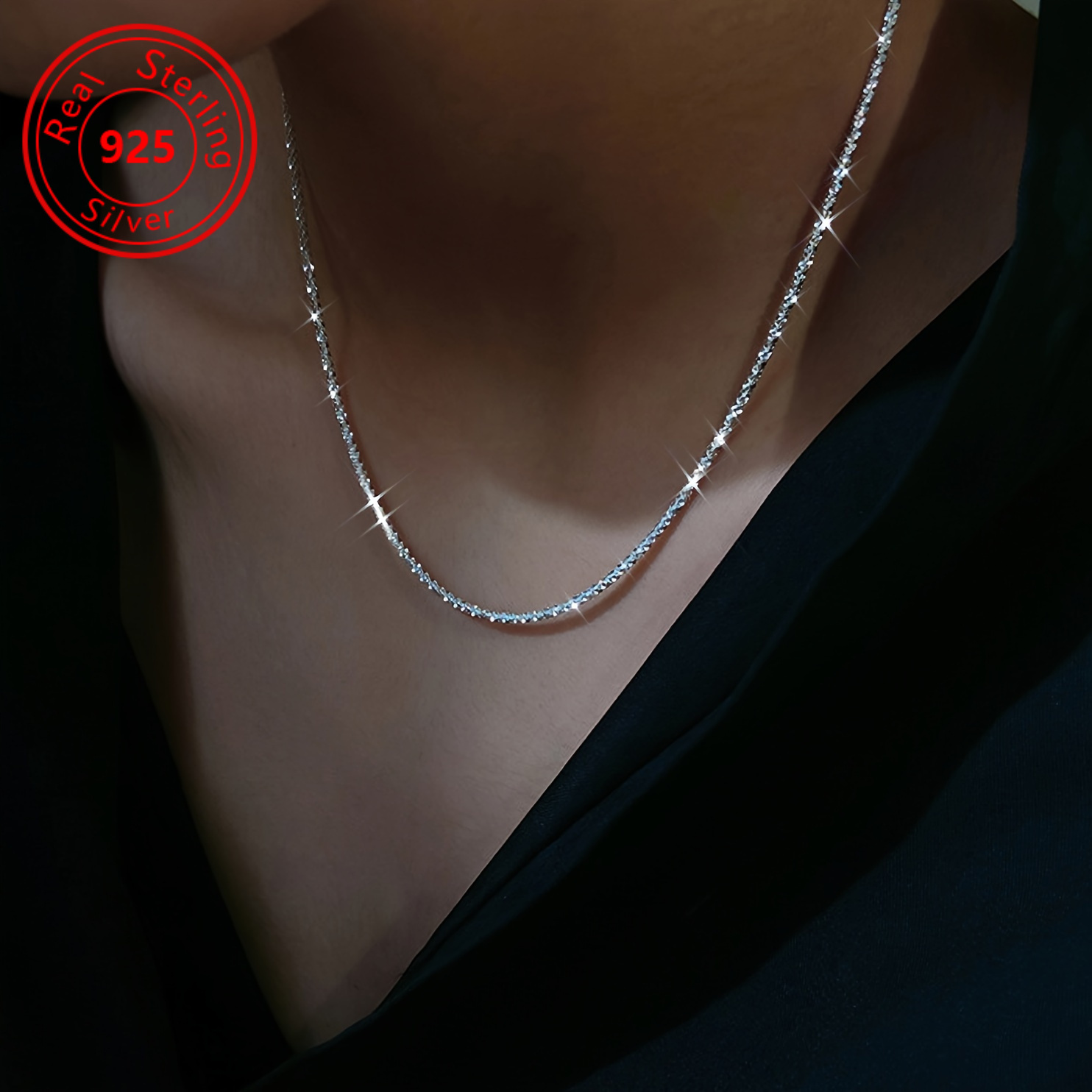 1pc Stylish And Elegant Sparkling 925 Sterling Silvery Necklace, Sparkling Necklace Ladies Jewelry Gift
1pc Stylish And Elegant Sparkling 925 Sterling Silvery Necklace, Sparkling Necklace Ladies Jewelry Gift