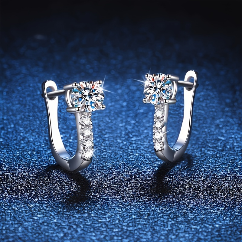 Real Moissanite Decor Silvery Stud Earrings Sterling Jewelry Elegant Minimalist Style Accessories
Real Moissanite Decor Silvery Stud Earrings Sterling Jewelry Elegant Minimalist Style Accessories