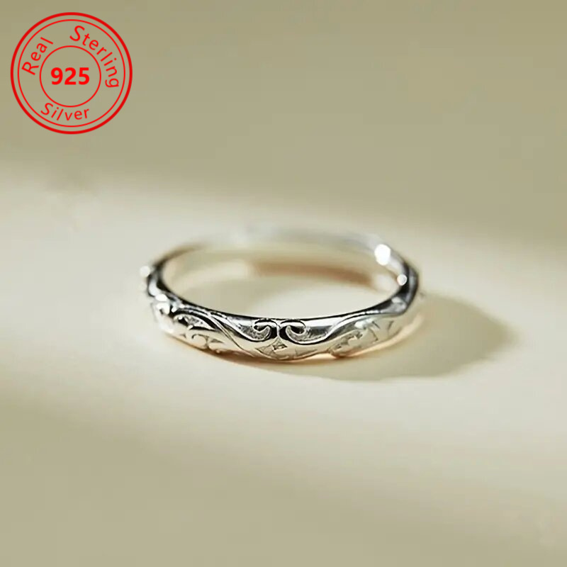 1pc Fashionable And Pattern 925 Sterling Silver Ring, Simple Temperament Of Women's Handmade Tail Finger Ring
1pc Fashionable And Pattern 925 Sterling Silver Ring, Simple Temperament Of Women's Handmade Tail Finger Ring