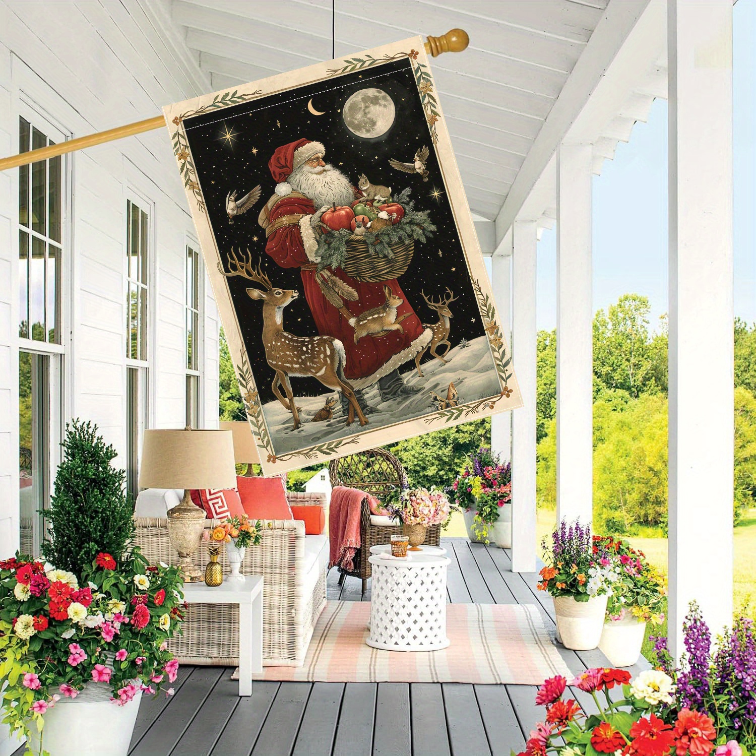 () 1pc, Santa Claus' Christmas Decoration Flag, 28 X 40 Inches Double-sided Garden Flag, Yard Decoration, Outdoor Decoration, Lawn, Flag Only
() 1pc, Santa Claus' Christmas Decoration Flag, 28 X 40 Inches Double-sided Garden Flag, Yard Decoration, Outdoor Decoration, Lawn, Flag Only