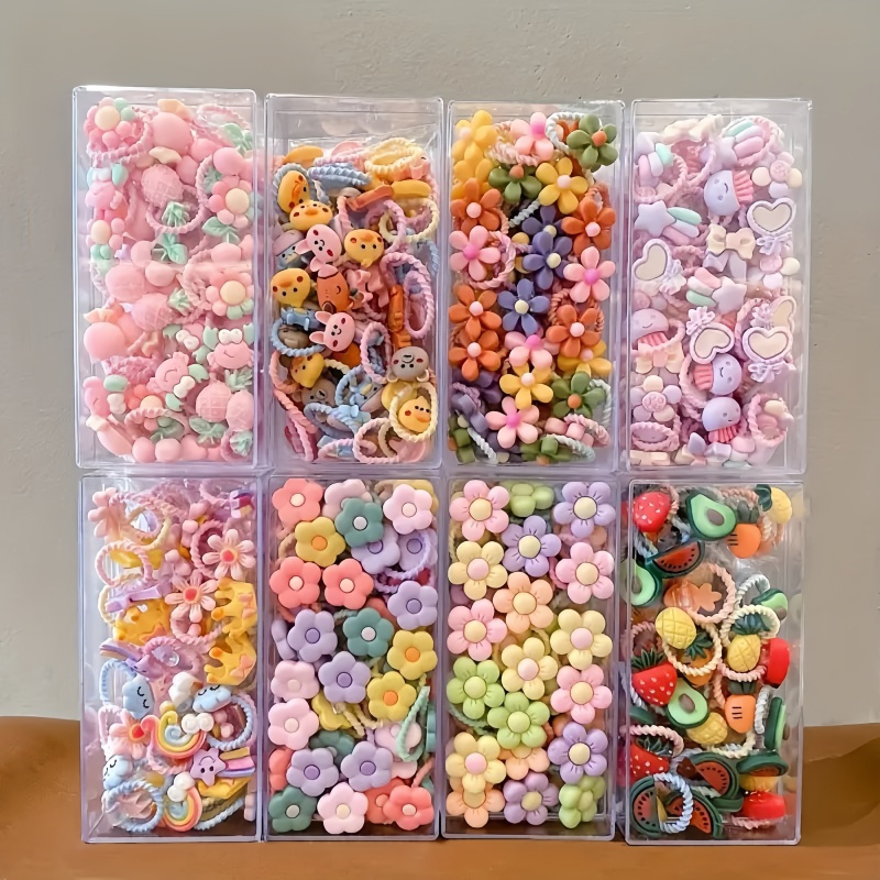 20pcs Cute Flower & Cartoon Hair Ties - Bands For Girls, Soft Plastic, Ponytail Holders With Floral & Heart Designs, Hair Accessories For Girls
20pcs Cute Flower & Cartoon Hair Ties - Bands For Girls, Soft Plastic, Ponytail Holders With Floral & Heart Designs, Hair Accessories For Girls