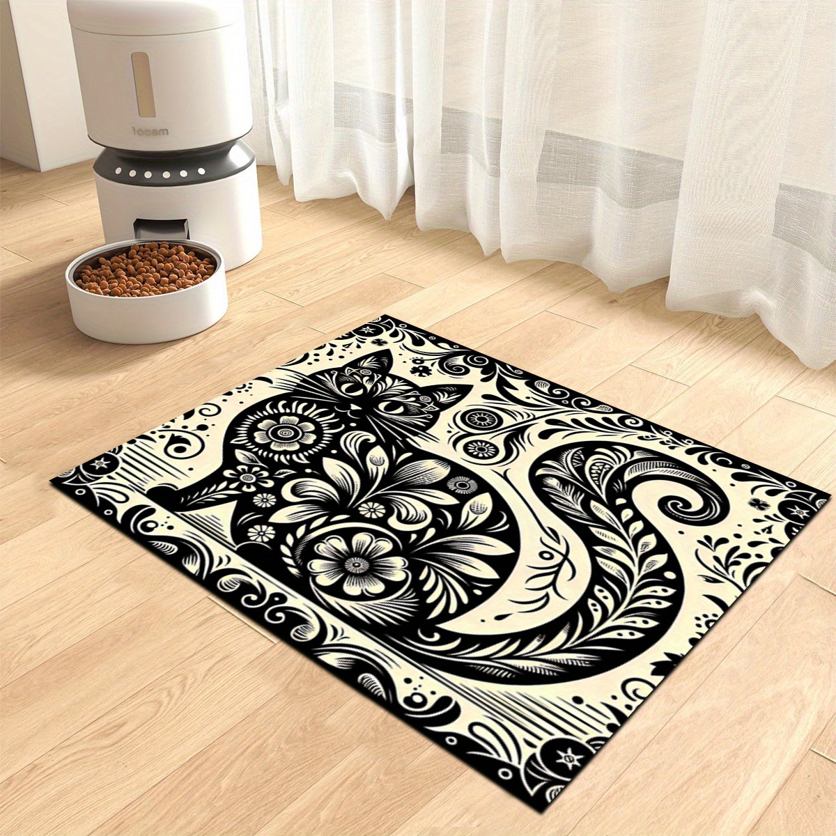 1pc Floral Cat Design Pet Feeding Mat, Polyester Material, Non-slip Quick-dry Absorbent Stain-resistant Cat And Dog Food & Water Bowl Mat, Pet Accessories For Home Room Decor, Ideal Holiday Gift
1pc Floral Cat Design Pet Feeding Mat, Polyester Material, Non-slip Quick-dry Absorbent Stain-resistant Cat And Dog Food & Water Bowl Mat, Pet Accessories For Home Room Decor, Ideal Holiday Gift