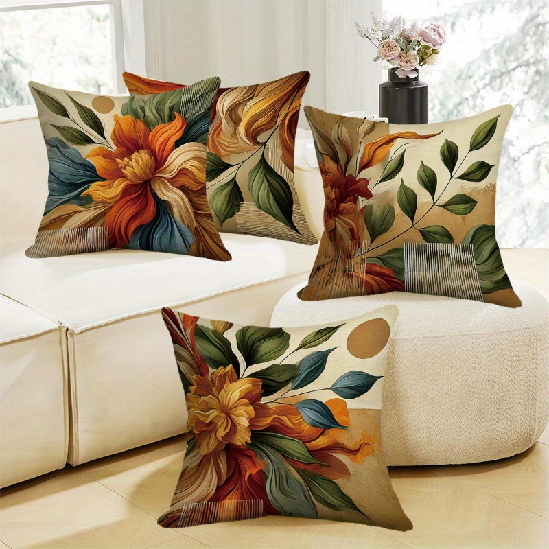 4-pack Floral Throw Pillow Covers, Mixed Color, Vintage Style, Polyester Fabric, Zippered, Machine Washable, Soft Comfort For Living Room, Bedroom, Sofa Decor
4-pack Floral Throw Pillow Covers, Mixed Color, Vintage Style, Polyester Fabric, Zippered, Machine Washable, Soft Comfort For Living Room, Bedroom, Sofa Decor