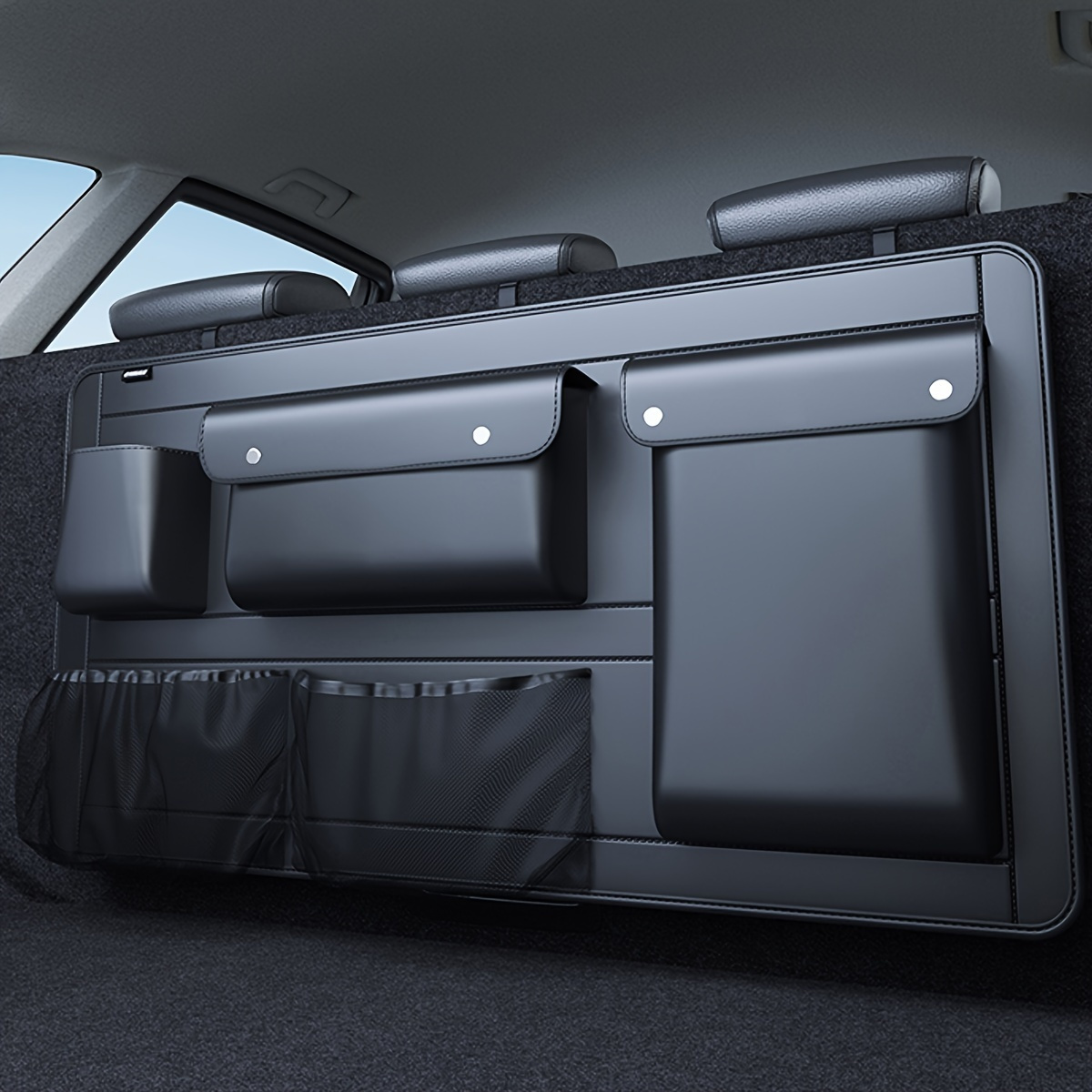 Pu Leather Car Trunk Organizer, Multi-pocket Backseat Storage Bag, Foldable Auto Rear Cargo Organizer, Universal Fit Vehicle Interior Accessory
Pu Leather Car Trunk Organizer, Multi-pocket Backseat Storage Bag, Foldable Auto Rear Cargo Organizer, Universal Fit Vehicle Interior Accessory